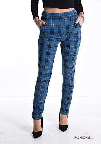 Pantalone skinny Fantasia tartan con elastico