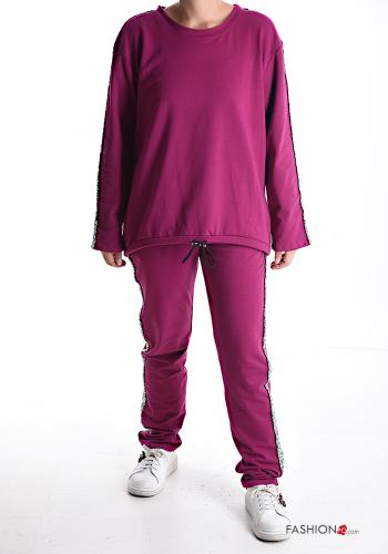 Tuta sportiva in Cotone maniche lunghe girocollo con coulisse con elastico