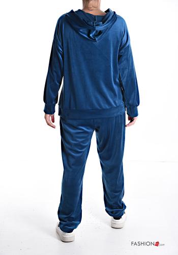 Tuta sportiva in velluto con elastico con zip con cappuccio - ph 2