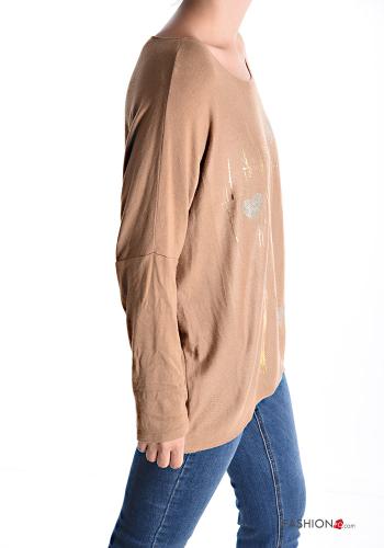 heart motif Long sleeved top with v-neck - ph 3