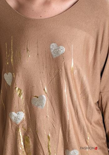 heart motif Long sleeved top with v-neck - ph 4