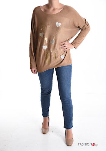 heart motif Long sleeved top with v-neck - ph 5