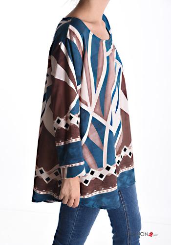Blusa maniche lunghe girocollo Fantasia geometrica - ph 3