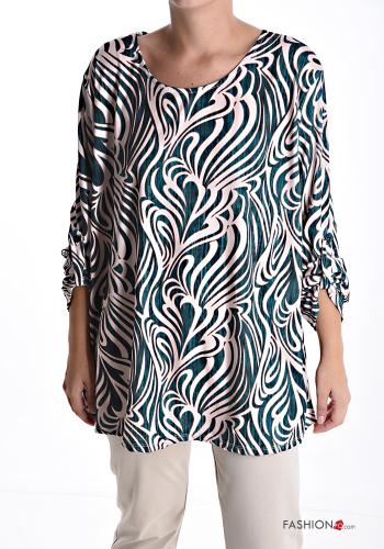 Blusa maniche lunghe girocollo Fantasia astratta - ph 1