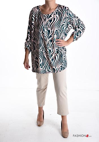 Blusa maniche lunghe girocollo Fantasia astratta - ph 5