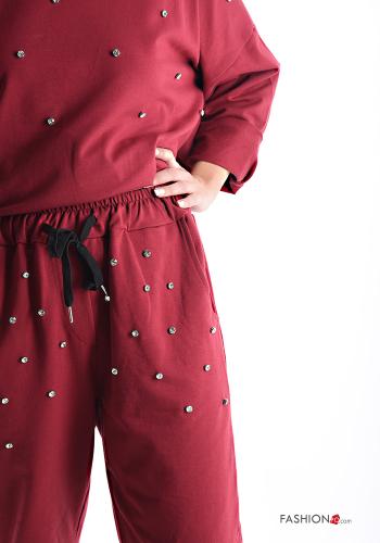 Tuta sportiva in Cotone maniche lunghe girocollo con strass con elastico - ph 4