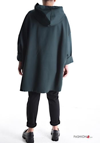Giacca in Cotone con zip con tasche con cappuccio - ph 2