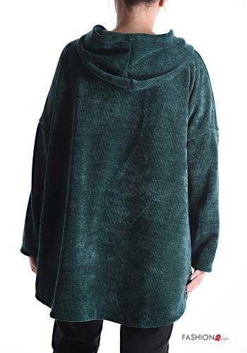 Felpa oversize con zip con tasche con cappuccio - ph 2