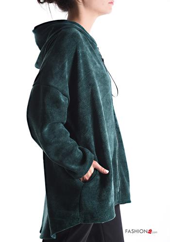 Felpa oversize con zip con tasche con cappuccio - ph 3