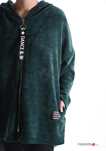 Felpa oversize con zip con tasche con cappuccio - ph 4