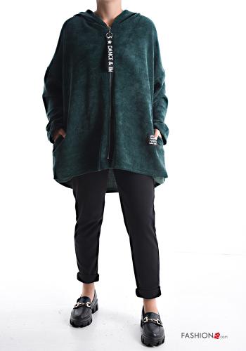 Felpa oversize con zip con tasche con cappuccio - ph 5