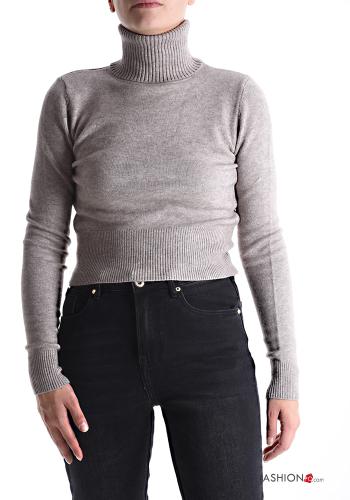 lange ärmel kurz Rollkragenpullover