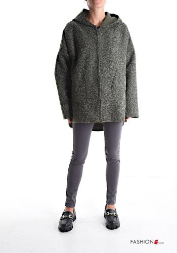 Jacke mit Taschen ohne Futter mit Reißverschluss mit Kapuze - ph 1