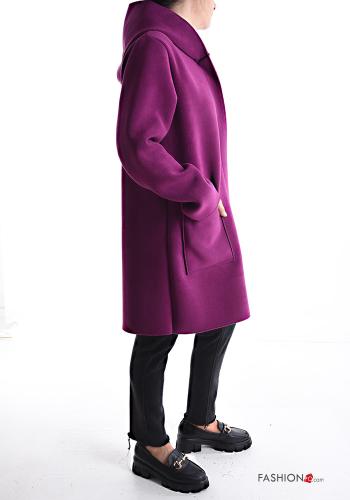 Coat with pockets without lining with zip with hood - ph 3