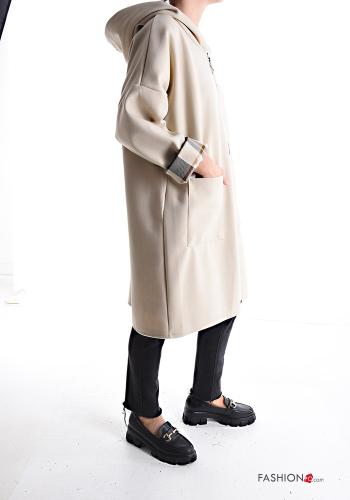 long sleeve Coat with pockets without lining with zip with hood - ph 3