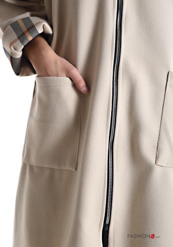 long sleeve Coat with pockets without lining with zip with hood - ph 4