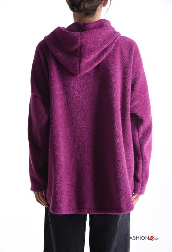 Felpa maniche lunghe con zip con tasche con cappuccio - ph 2