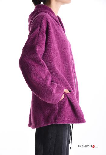 Felpa maniche lunghe con zip con tasche con cappuccio - ph 3