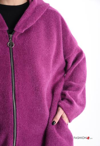 Felpa maniche lunghe con zip con tasche con cappuccio - ph 4
