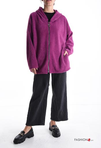 Felpa maniche lunghe con zip con tasche con cappuccio - ph 5