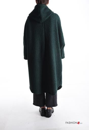 long Coat with buttons without lining with pockets with hood - ph 2