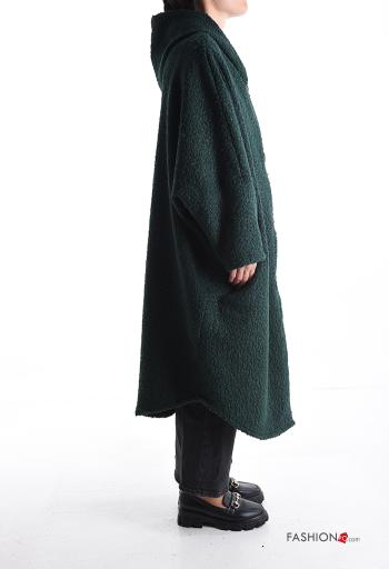 long Coat with buttons without lining with pockets with hood - ph 3
