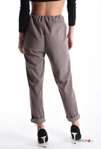 Pantalon en Coton Imprimé vichy avec poches avec coulisse - ph 2