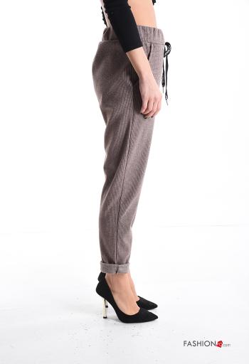 Pantalon en Coton Imprimé vichy avec poches avec coulisse - ph 3