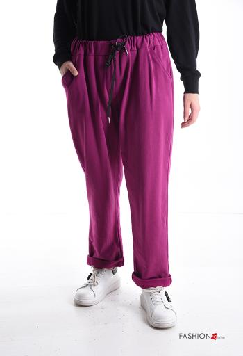 Hose aus Baumwolle mit Taschen mit kordelzug