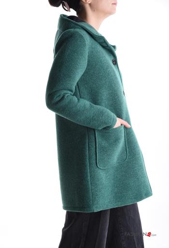 Jacke mit Knöpfen ohne Futter mit Taschen mit Kapuze - ph 3