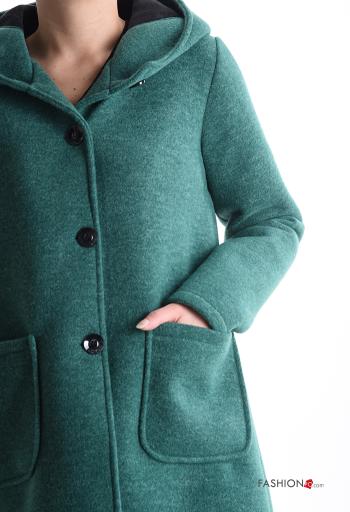 Jacke mit Knöpfen ohne Futter mit Taschen mit Kapuze - ph 4