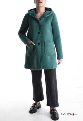Jacke mit Knöpfen ohne Futter mit Taschen mit Kapuze - ph 5