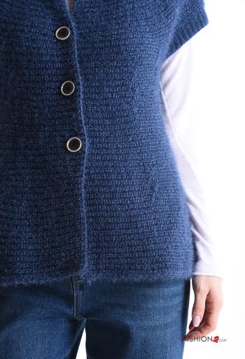 kurze ärmel Strickjacke mit Knöpfen - ph 4
