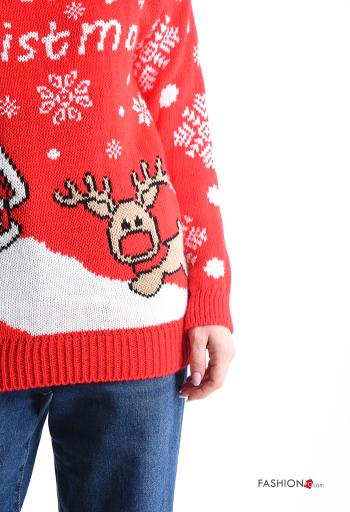 Maglione maniche lunghe girocollo Fantasia natalizia - ph 4