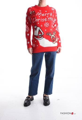 Maglione maniche lunghe girocollo Fantasia natalizia - ph 5