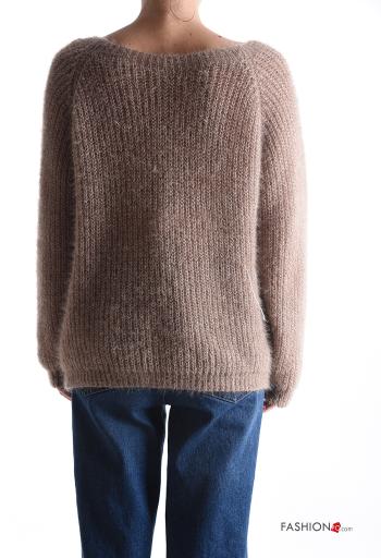 long sleeve crew neck Wool Mix Sweater - ph 2