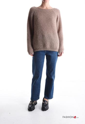 long sleeve crew neck Wool Mix Sweater - ph 5