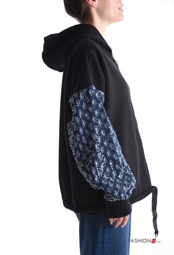Felpa in Cotone maniche lunghe con zip con cappuccio - ph 3
