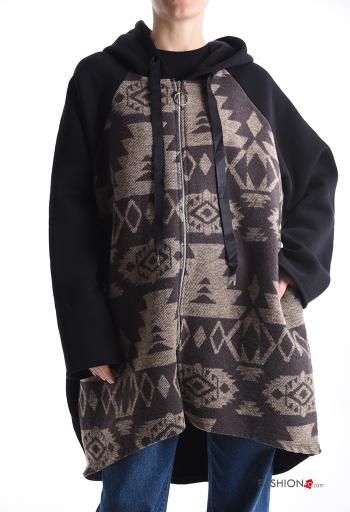 Cotton Jacket with zip with hood