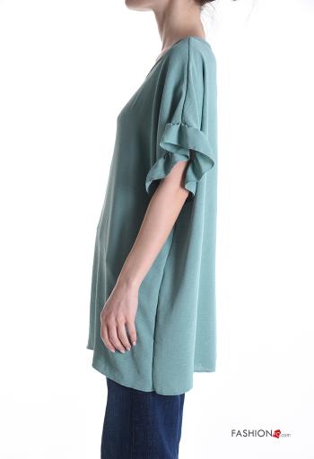 Blusa maniche volant maniche corte girocollo - ph 3