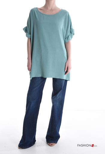 Blusa maniche volant maniche corte girocollo - ph 5