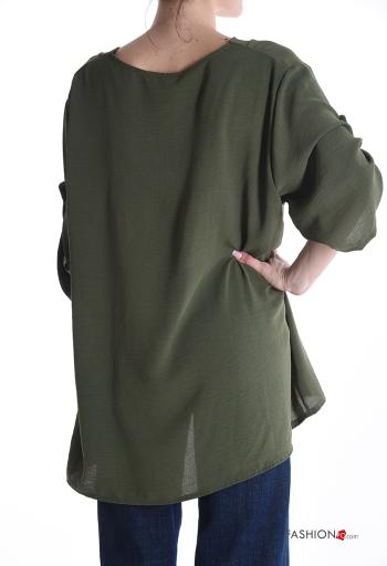 oversized Blouse with v-neck 3/4 sleeve - ph 2