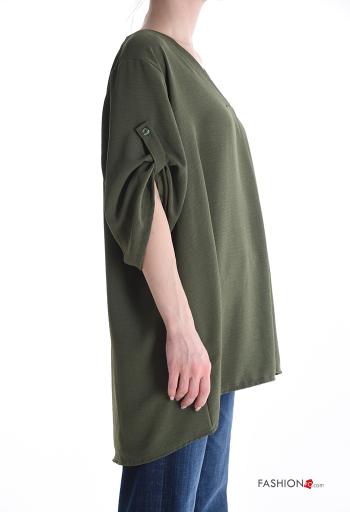 oversized Blouse with v-neck 3/4 sleeve - ph 3
