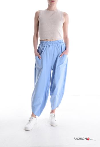 Pantalone in Cotone con tasche con elastico - ph 5