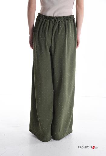Pantalone wide leg con strass con elastico - ph 2