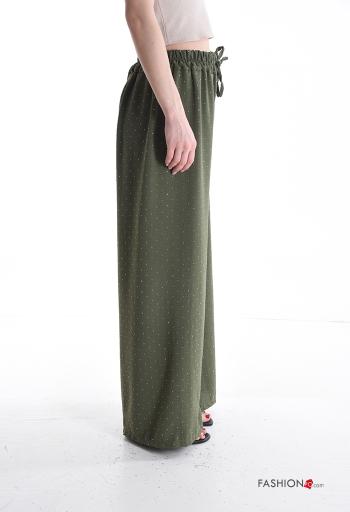 Pantalone wide leg con strass con elastico - ph 3