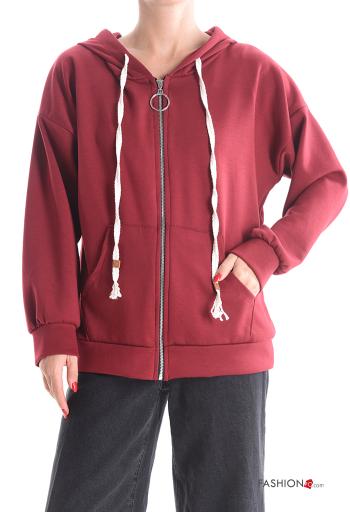 Sudadera manga larga con cremallera con capucha con bolsillos - ph 1