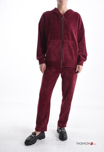 Coordinato con elastico con cappuccio con tasche con zip - ph 1