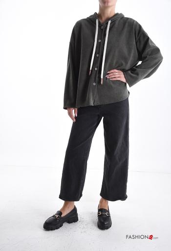 T-shirt à manches longues à boutons à capuche - ph 5