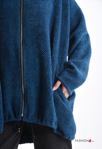 Felpa oversize maniche lunghe con zip con tasche con cappuccio - ph 4